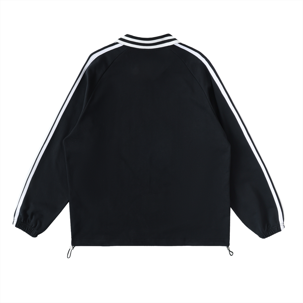 The Best Golf League White lettering Striped Lapel Collar Sweatshirt