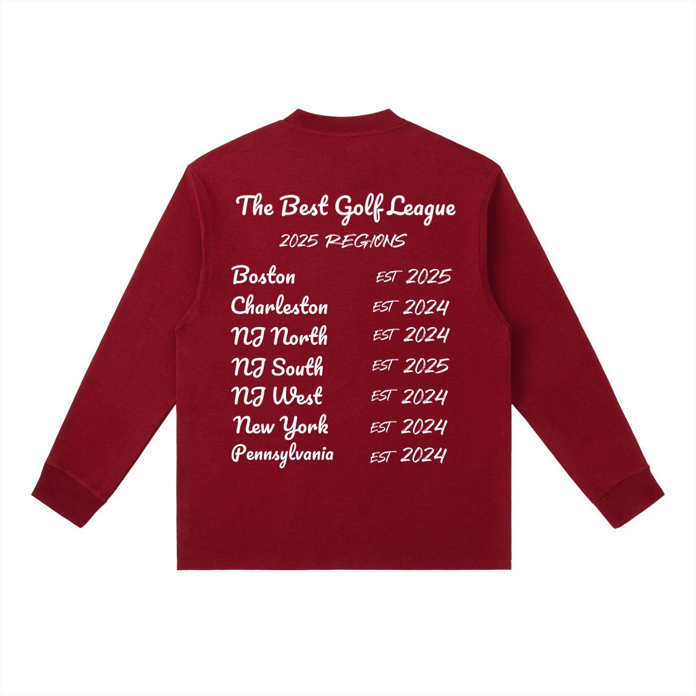 TBGL 2025 Regions Crewneck Long-Sleeve T-Shirt