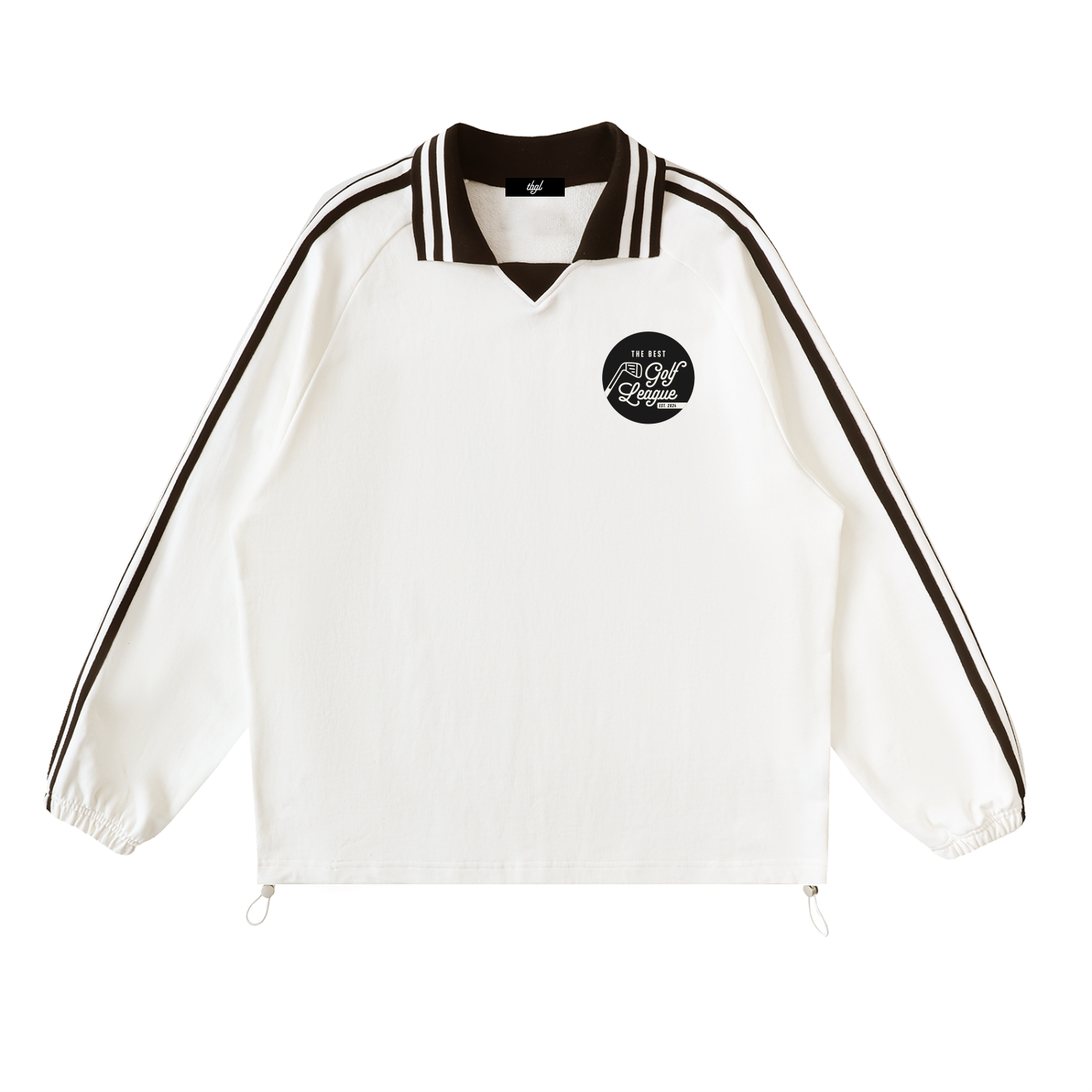 The Best Contrast Striped Lapel Collar Sweatshirt