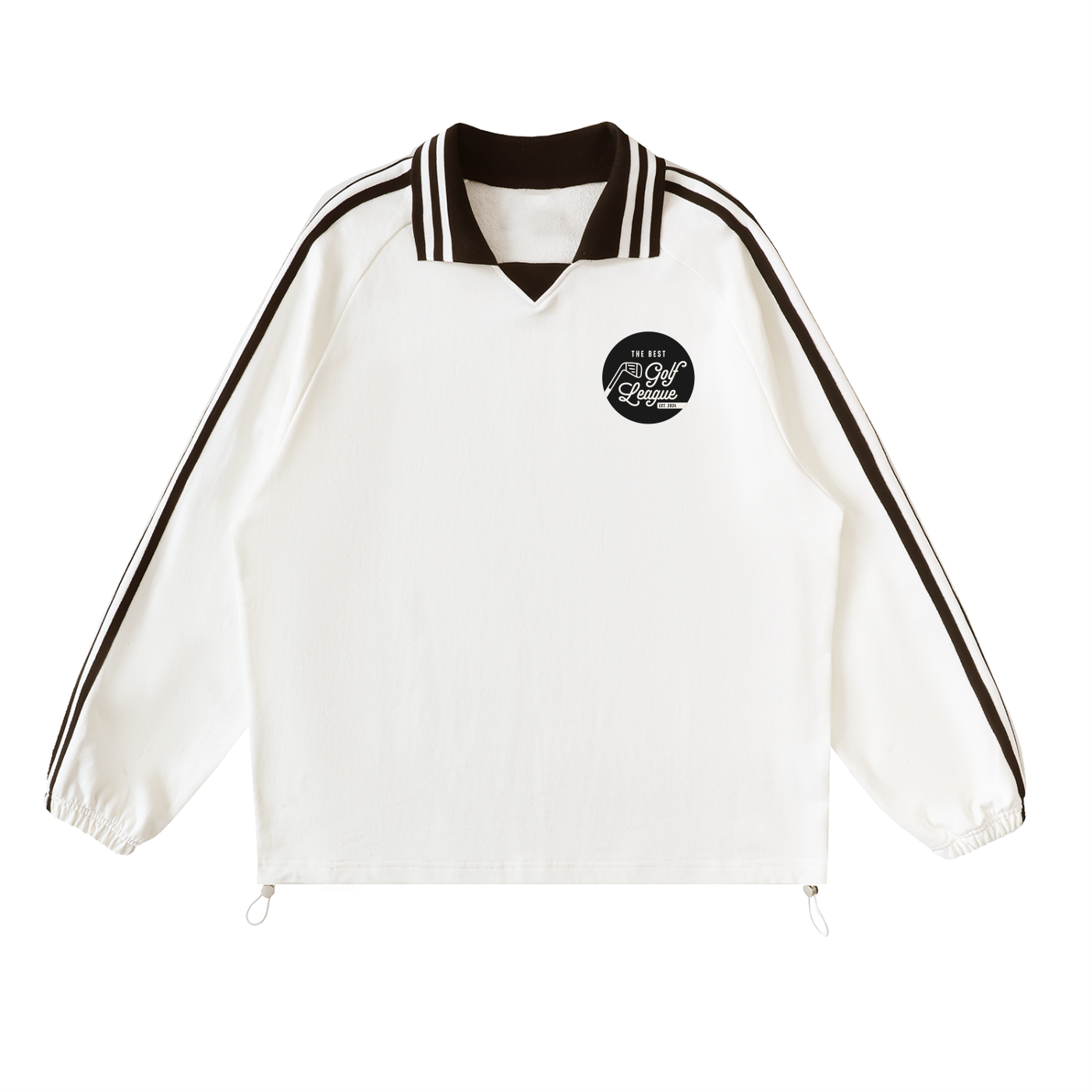 The Best Contrast Striped Lapel Collar Sweatshirt