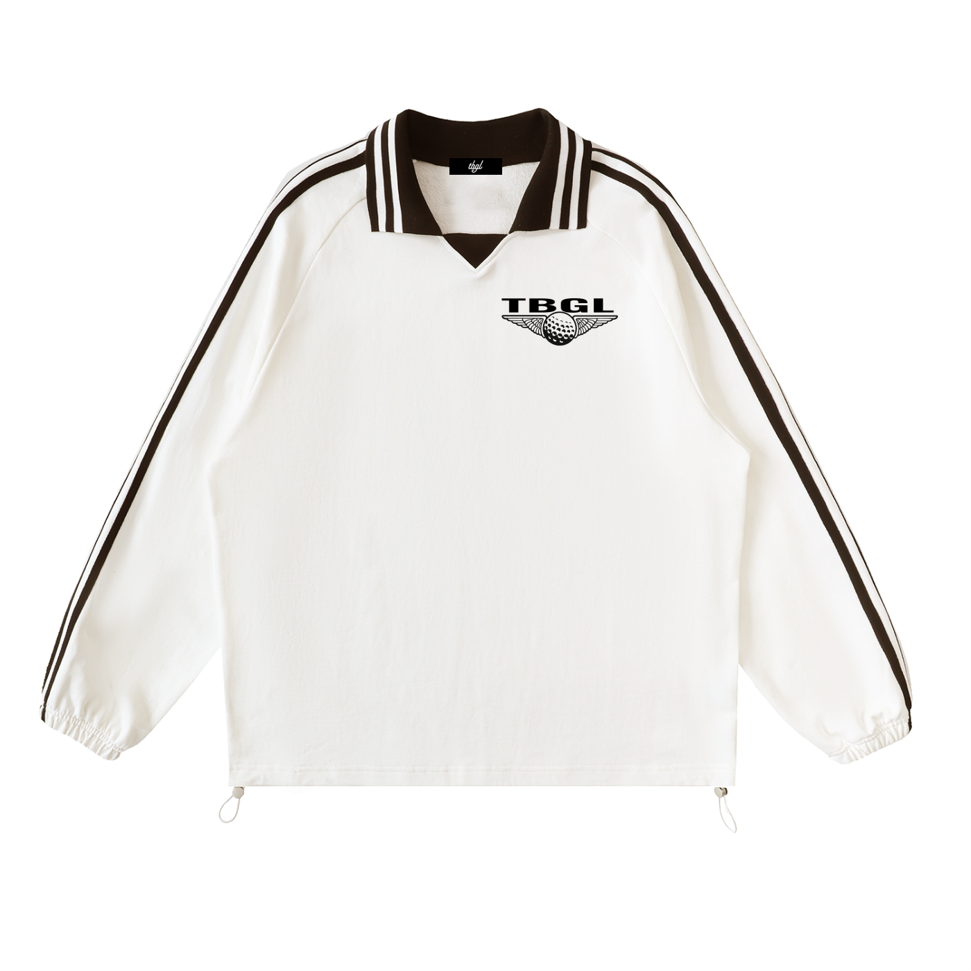 TBGL Contrast Striped Lapel Collar Sweatshirt