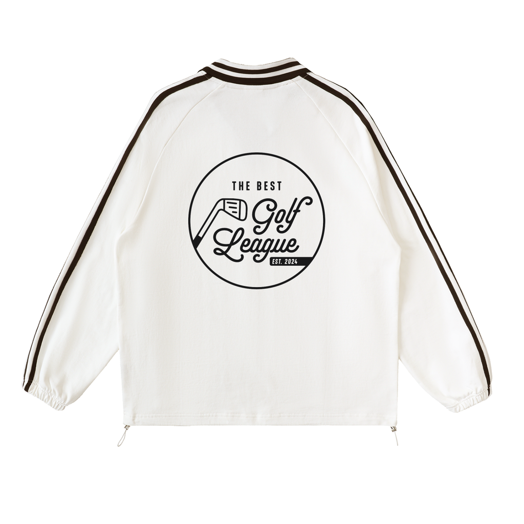 TBGL Contrast Striped Lapel Collar Sweatshirt